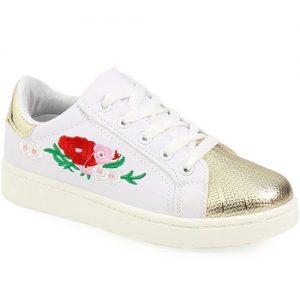 Γυναικεία sneakers με λουλούδια Λευκό