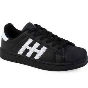 Γυναικεία sneakers με ρίγες Μαύρο/Λευκό