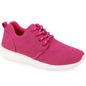 Γυναικεία sneakers με γκοφρέ ύφασμα Ροζ